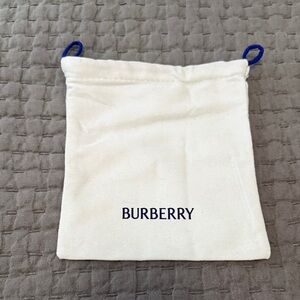 Burberry Cream Pouch with Blue Accents